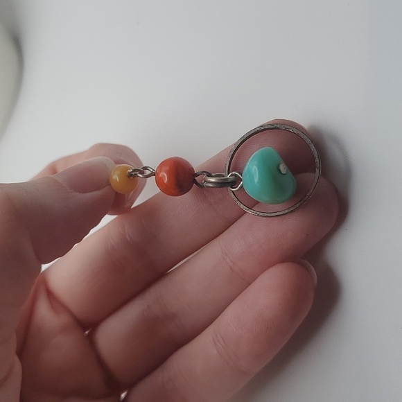 Native silver‎ colorful beaded necklace pendant with galaxy finish - Picture 1 of 2